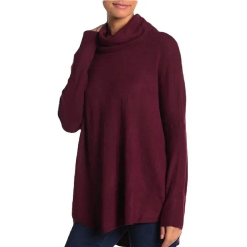 Cyrus Oversized Cowl Neck Sweater Burgundy NWT